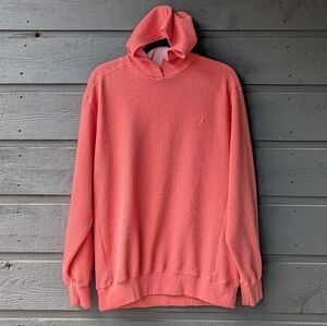 Born Primitive Women's Cloud Hoodie Hot Peach Coral Size XL Waffle Texture